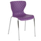 Lowell Contemporary Design Purple Plastic Stack Chair By Flash Furniture | Side Chairs | Modishstore - 1