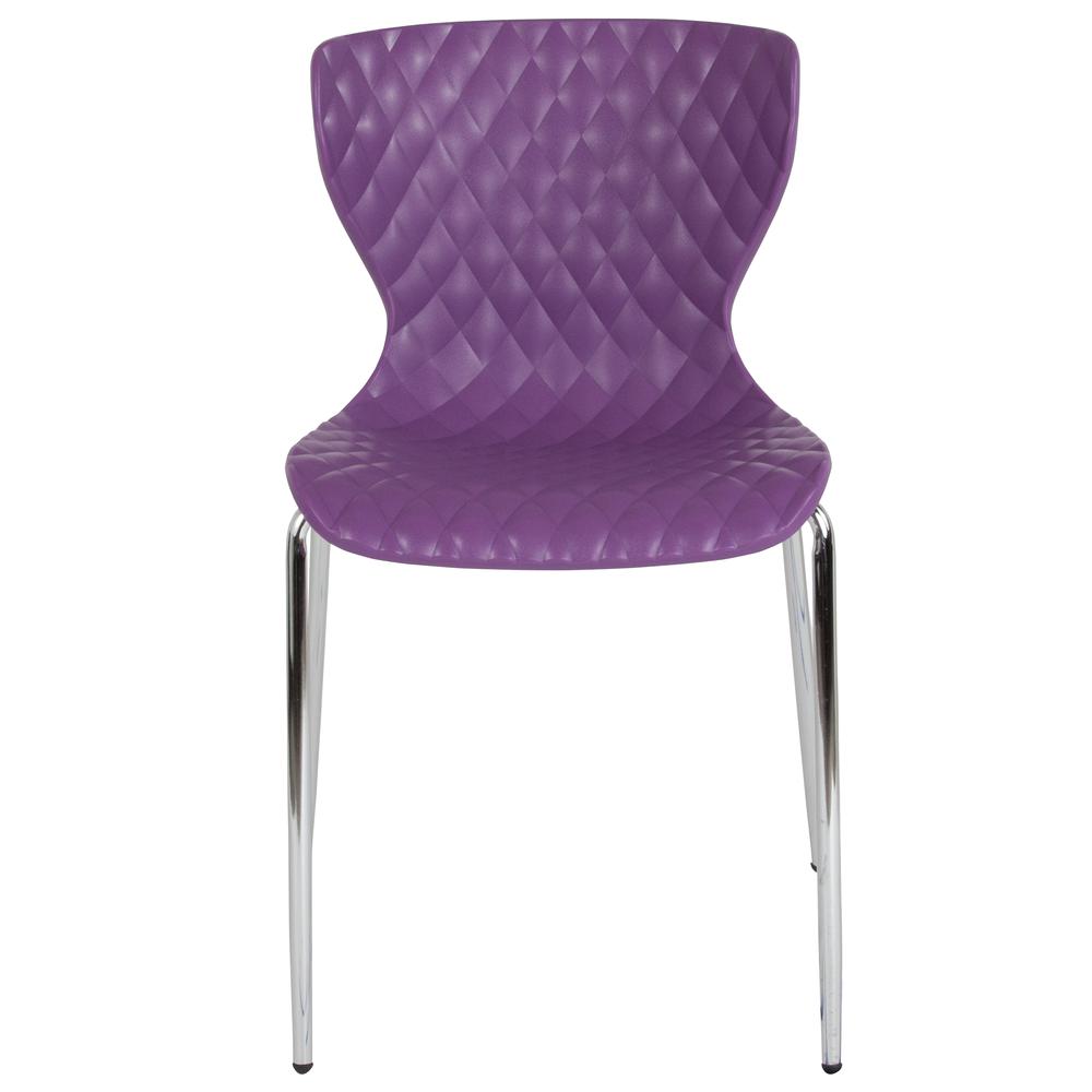 Lowell Contemporary Design Purple Plastic Stack Chair By Flash Furniture | Side Chairs | Modishstore - 4
