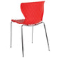Lowell Contemporary Design Red Plastic Stack Chair By Flash Furniture | Side Chairs | Modishstore - 3