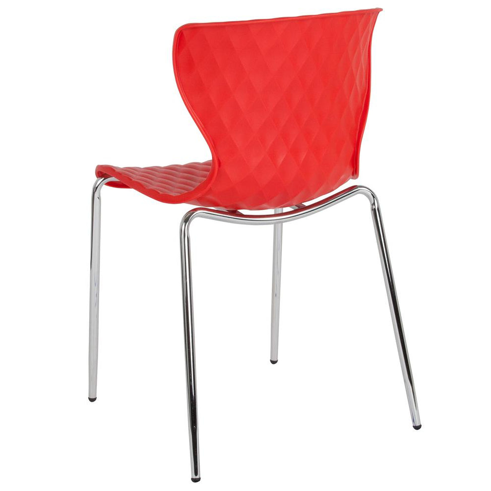Lowell Contemporary Design Red Plastic Stack Chair By Flash Furniture | Side Chairs | Modishstore - 3