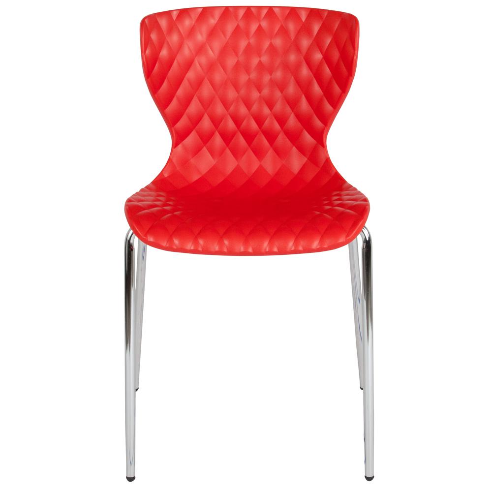 Lowell Contemporary Design Red Plastic Stack Chair By Flash Furniture | Side Chairs | Modishstore - 4