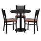 30'' Round Black Laminate Table Set With 3 Grid Back Metal Chairs - Cherry Wood Seat By Flash Furniture | Dining Sets | Modishstore - 2