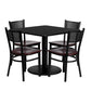 36'' Square Black Laminate Table Set With 4 Grid Back Metal Chairs - Mahogany Wood Seat By Flash Furniture | Dining Sets | Modishstore - 2