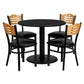 36'' Round Black Laminate Table Set With 4 Wood Slat Back Metal Chairs - Black Vinyl Seat By Flash Furniture | Dining Sets | Modishstore - 2