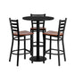 30'' Round Black Laminate Table Set With 3 Ladder Back Metal Barstools - Cherry Wood Seat By Flash Furniture | Bar Stools & Table | Modishstore - 2