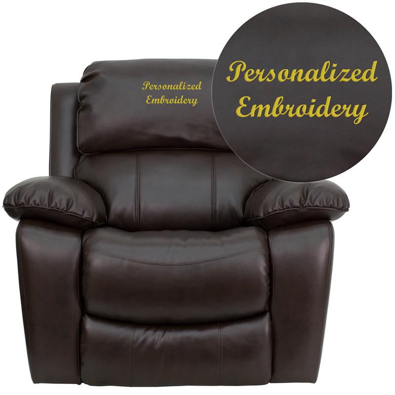 Personalized Brown Leathersoft Rocker Recliner By Flash Furniture | Recliners | Modishstore - 1