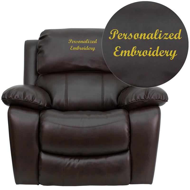 Personalized Brown Leathersoft Rocker Recliner By Flash Furniture | Chairs & Recliners | Modishstore