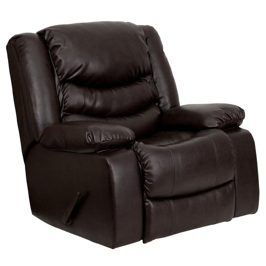 Plush Brown Leathersoft Lever Rocker Recliner With Padded Arms By Flash Furniture | Chairs & Recliners | Modishstore