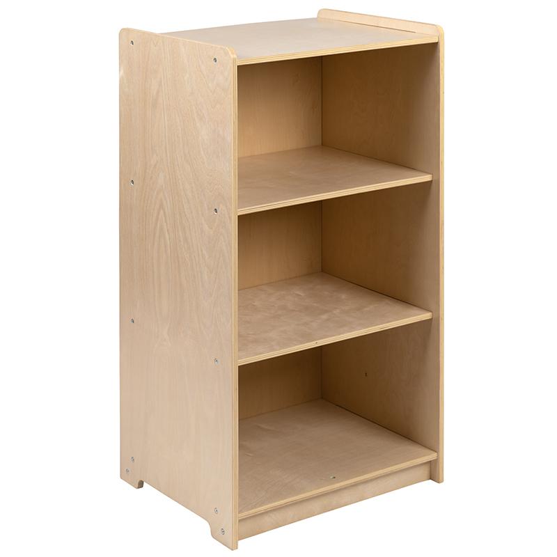 Wooden 3 Section School Classroom Storage Cabinet For Commercial Or Home Use - Safe, Kid Friendly Design - 36"H (Natural) By Flash Furniture | Cabinets | Modishstore - 3