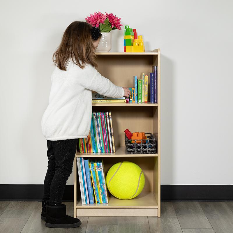 Wooden 3 Section School Classroom Storage Cabinet For Commercial Or Home Use - Safe, Kid Friendly Design - 36"H (Natural) By Flash Furniture | Cabinets | Modishstore - 2