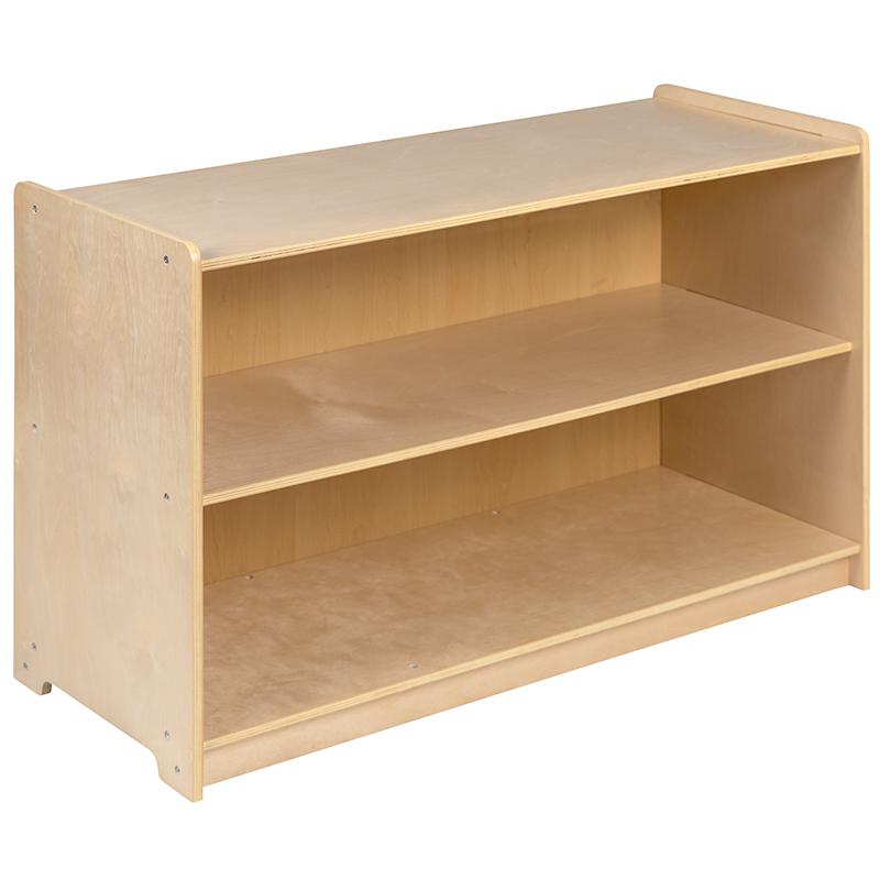 Wooden 2 Section School Classroom Storage Cabinet For Commercial Or Home Use - Safe, Kid Friendly Design - 24"H X 36"L (Natural) By Flash Furniture | Cabinets | Modishstore - 3