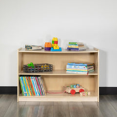 Wooden 2 Section School Classroom Storage Cabinet For Commercial Or Home Use - Safe, Kid Friendly Design - 24