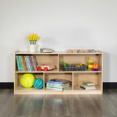 Wooden 5 Section School Classroom Storage Cabinet For Commercial Or Home Use - Safe, Kid Friendly Design - 24