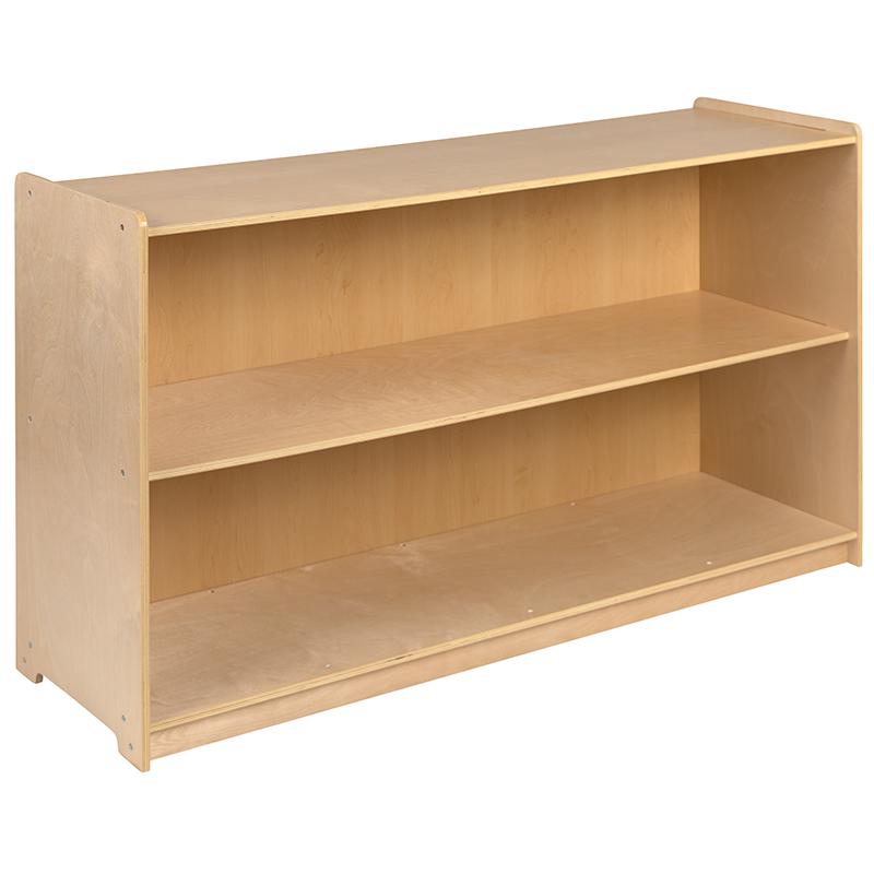 Wooden 2 Section School Classroom Storage Cabinet For Commercial Or Home Use - Safe, Kid Friendly Design - 30"H X 48"L (Natural) By Flash Furniture | Cabinets | Modishstore - 3