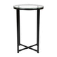 Greenwich Collection End Table - Modern Clear Glass Accent Table With Crisscross Matte Black Frame By Flash Furniture | End Tables | Modishstore - 1