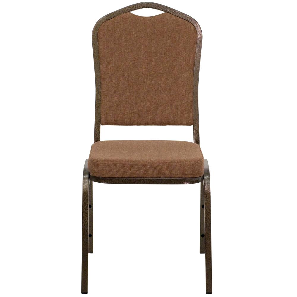 Hercules Series Crown Back Stacking Banquet Chair In Coffee Fabric - Gold Vein Frame By Flash Furniture | Side Chairs | Modishstore - 4