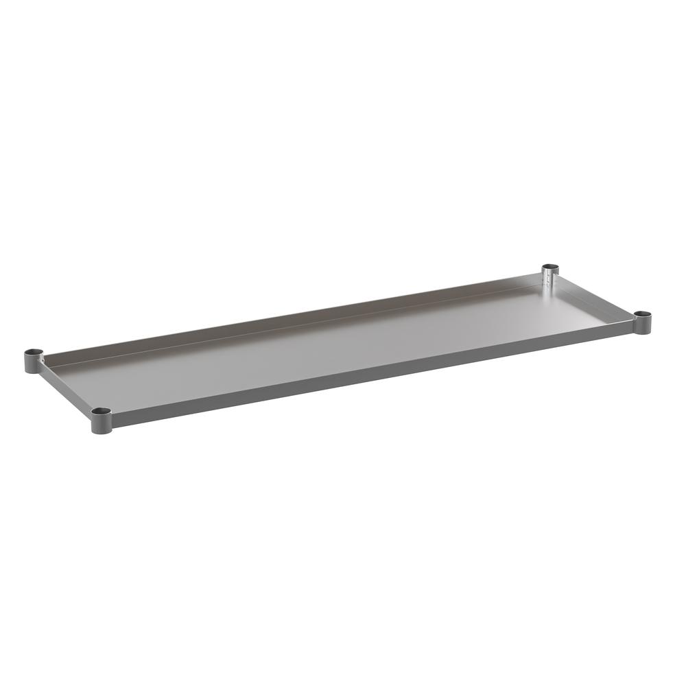 Galvanized Under Shelf For Work Tables - Adjustable Lower Shelf For 24" X 60" Stainless Steel Tables By Flash Furniture | Shelves & Shelving Units | Modishstore