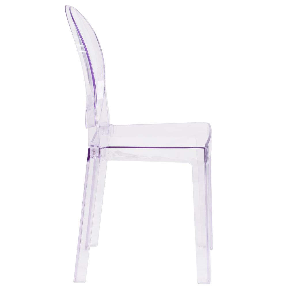 Ghost Chair With Oval Back In Transparent Crystal By Flash Furniture | Dining Chairs | Modishstore - 2