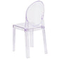 Ghost Chair With Oval Back In Transparent Crystal By Flash Furniture | Dining Chairs | Modishstore - 3