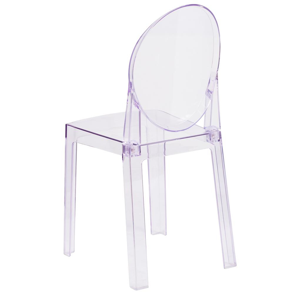 Ghost Chair With Oval Back In Transparent Crystal By Flash Furniture | Dining Chairs | Modishstore - 3