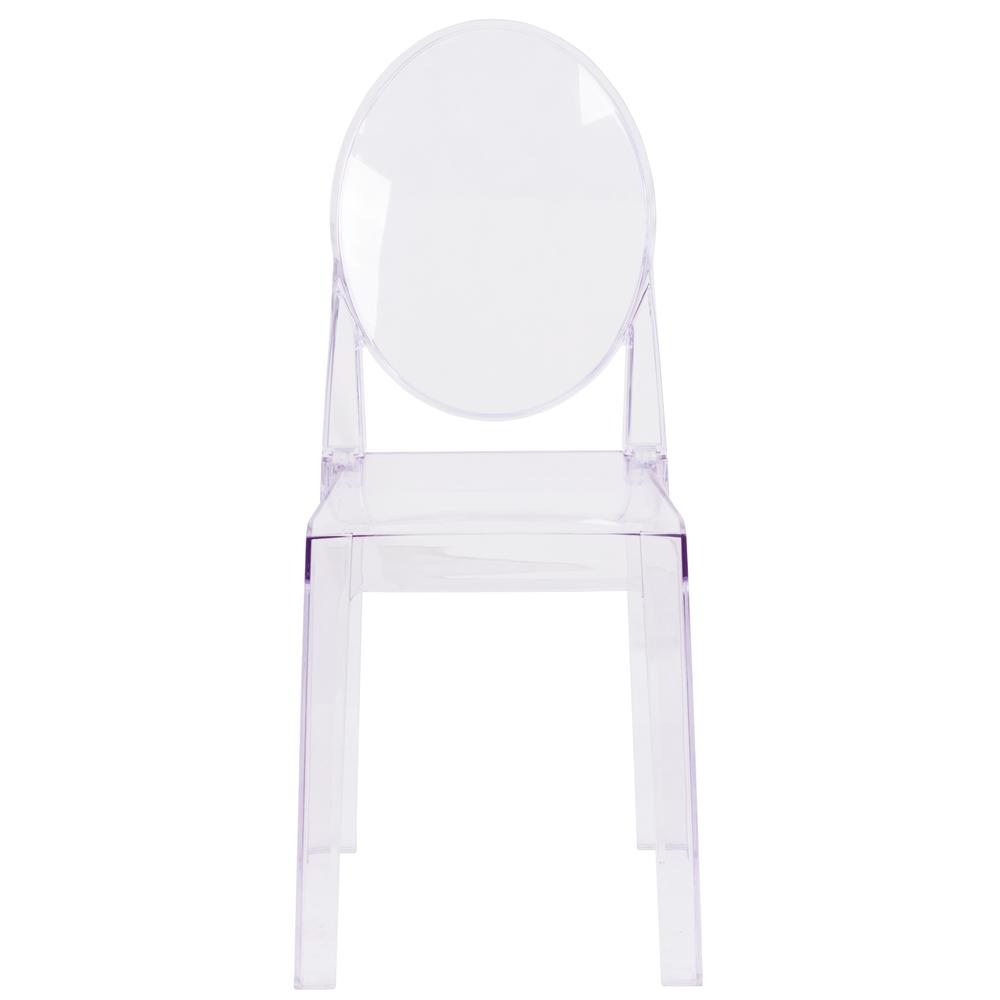Ghost Chair With Oval Back In Transparent Crystal By Flash Furniture | Dining Chairs | Modishstore - 4
