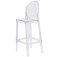 Ghost Barstool With Oval Back In Transparent Crystal By Flash Furniture | Bar Stools | Modishstore - 3