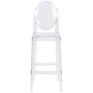 Ghost Barstool With Oval Back In Transparent Crystal By Flash Furniture | Bar Stools | Modishstore - 4