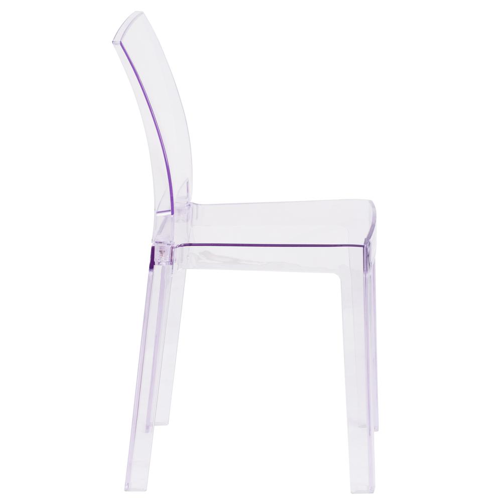 Ghost Chair With Square Back In Transparent Crystal By Flash Furniture | Dining Chairs | Modishstore - 2
