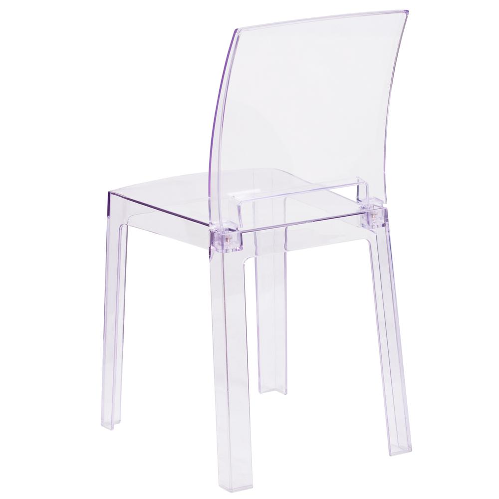 Ghost Chair With Square Back In Transparent Crystal By Flash Furniture | Dining Chairs | Modishstore - 3