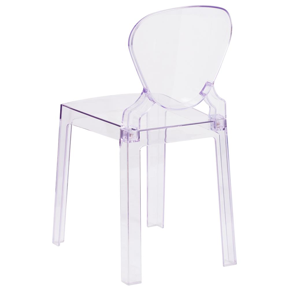 Ghost Chair With Tear Back In Transparent Crystal By Flash Furniture | Dining Chairs | Modishstore - 3