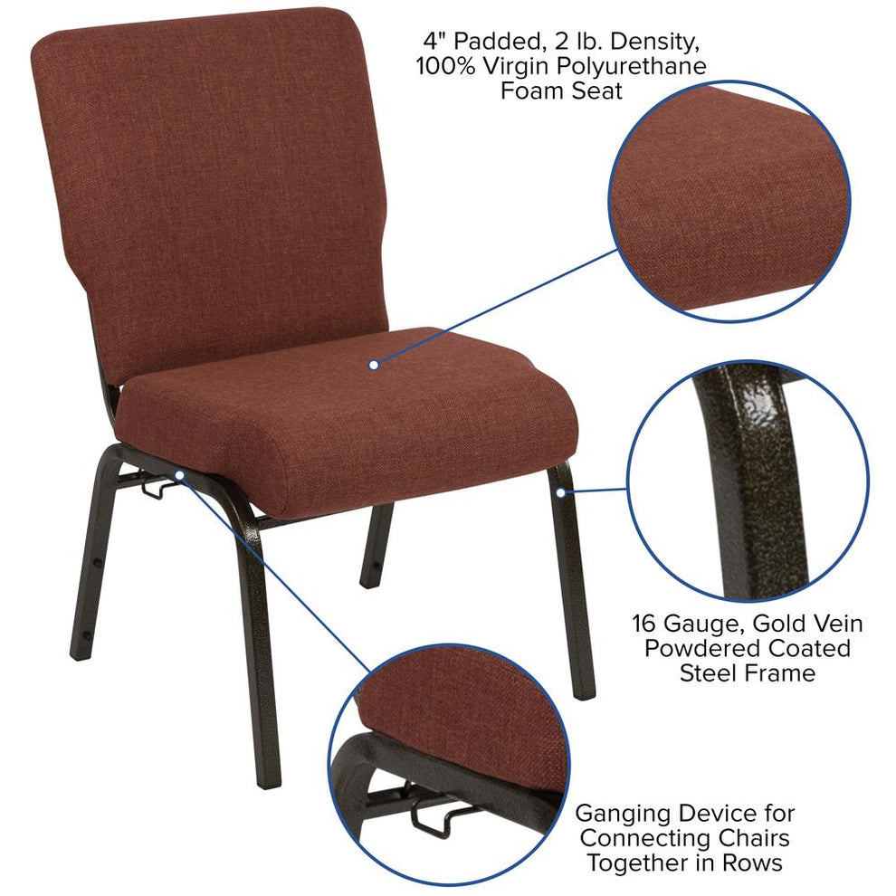 Advantage 20.5 In. Cinnamon Molded Foam Church Chair By Flash Furniture | Side Chairs | Modishstore - 3