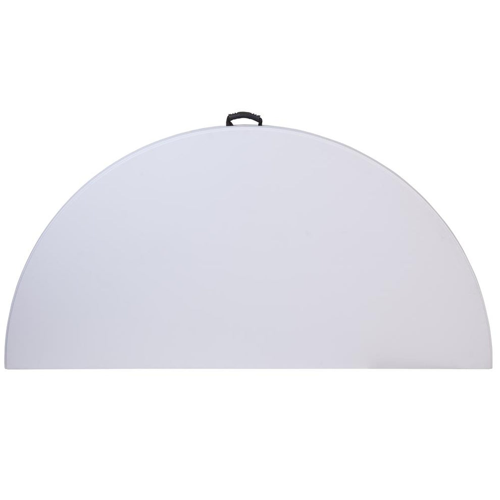 5.89-Foot Round Bi-Fold Granite White Plastic Banquet And Event Folding Table With Carrying Handle By Flash Furniture | Outdoor Tables | Modishstore - 4