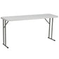 5-Foot Granite White Plastic Folding Training Table By Flash Furniture | Side Tables | Modishstore