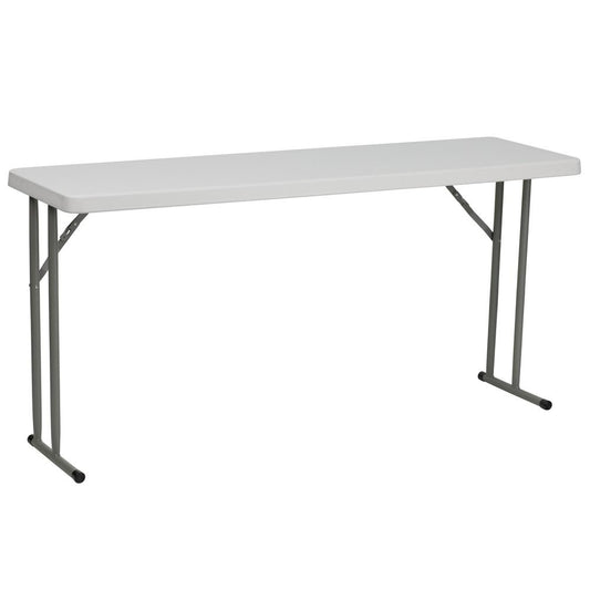 5-Foot Granite White Plastic Folding Training Table By Flash Furniture | Side Tables | Modishstore - 1