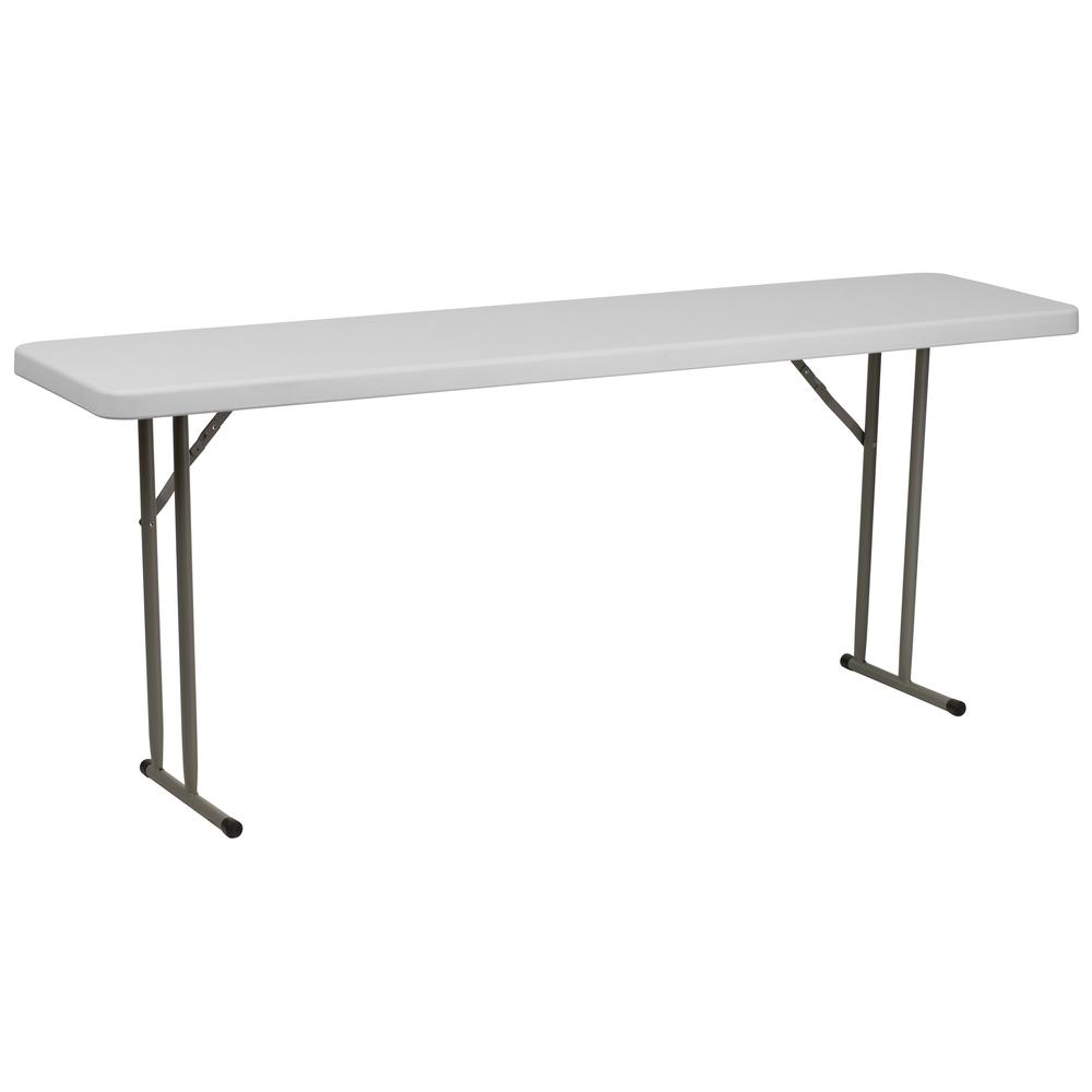 6-Foot Granite In White Plastic Folding Training Table By Flash Furniture | Side Tables | Modishstore - 1