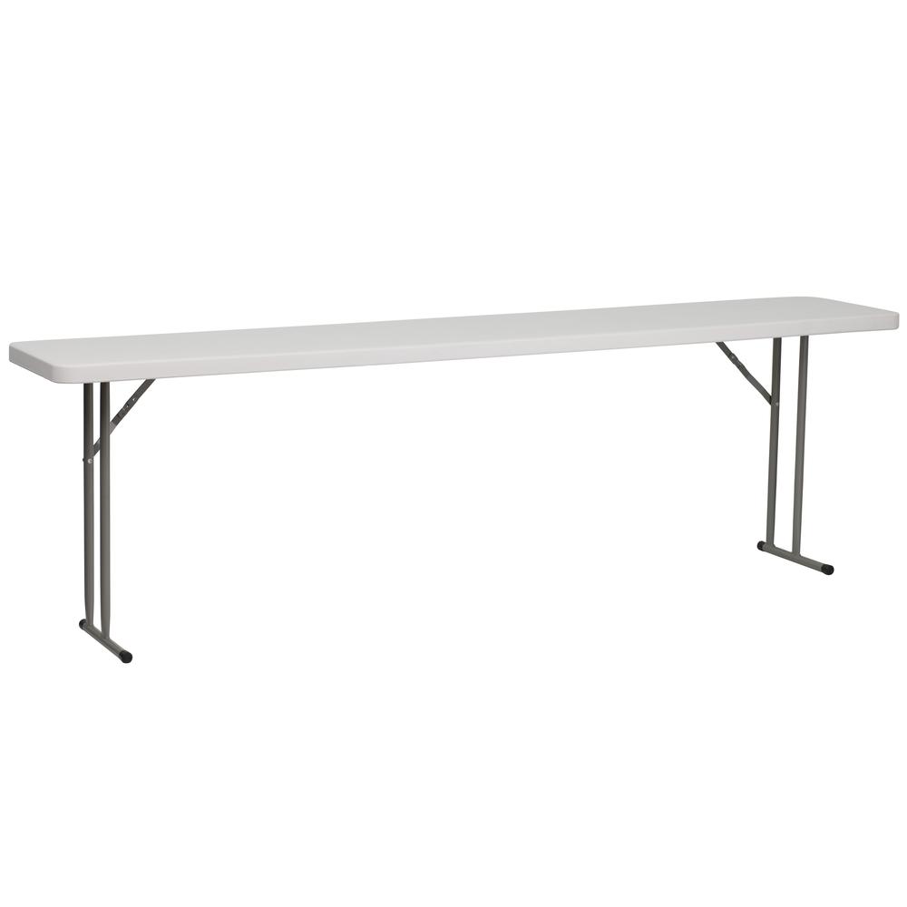 8-Foot Granite In White Plastic Folding Training Table By Flash Furniture | Side Tables | Modishstore - 1