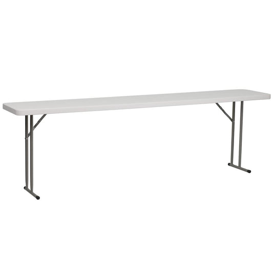 8-Foot Granite In White Plastic Folding Training Table By Flash Furniture | Side Tables | Modishstore - 1