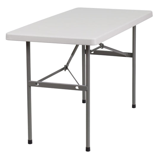 4-Foot Granite In White Plastic Folding Table By Flash Furniture | Side Tables | Modishstore - 1