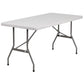 5-Foot Granite In White Plastic Folding Table By Flash Furniture | Outdoor Tables | Modishstore - 1