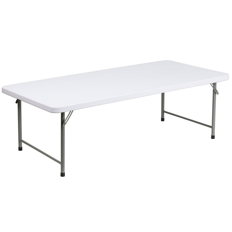 4.93-Foot Kid'S Granite White Plastic Folding Table By Flash Furniture | Side Tables | Modishstore - 1