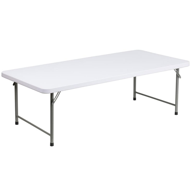 4.93-Foot Kid'S Granite White Plastic Folding Table By Flash Furniture | Side Tables | Modishstore