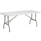 6-Foot Bi-Fold Granite White Plastic Folding Table By Flash Furniture | Side Tables | Modishstore