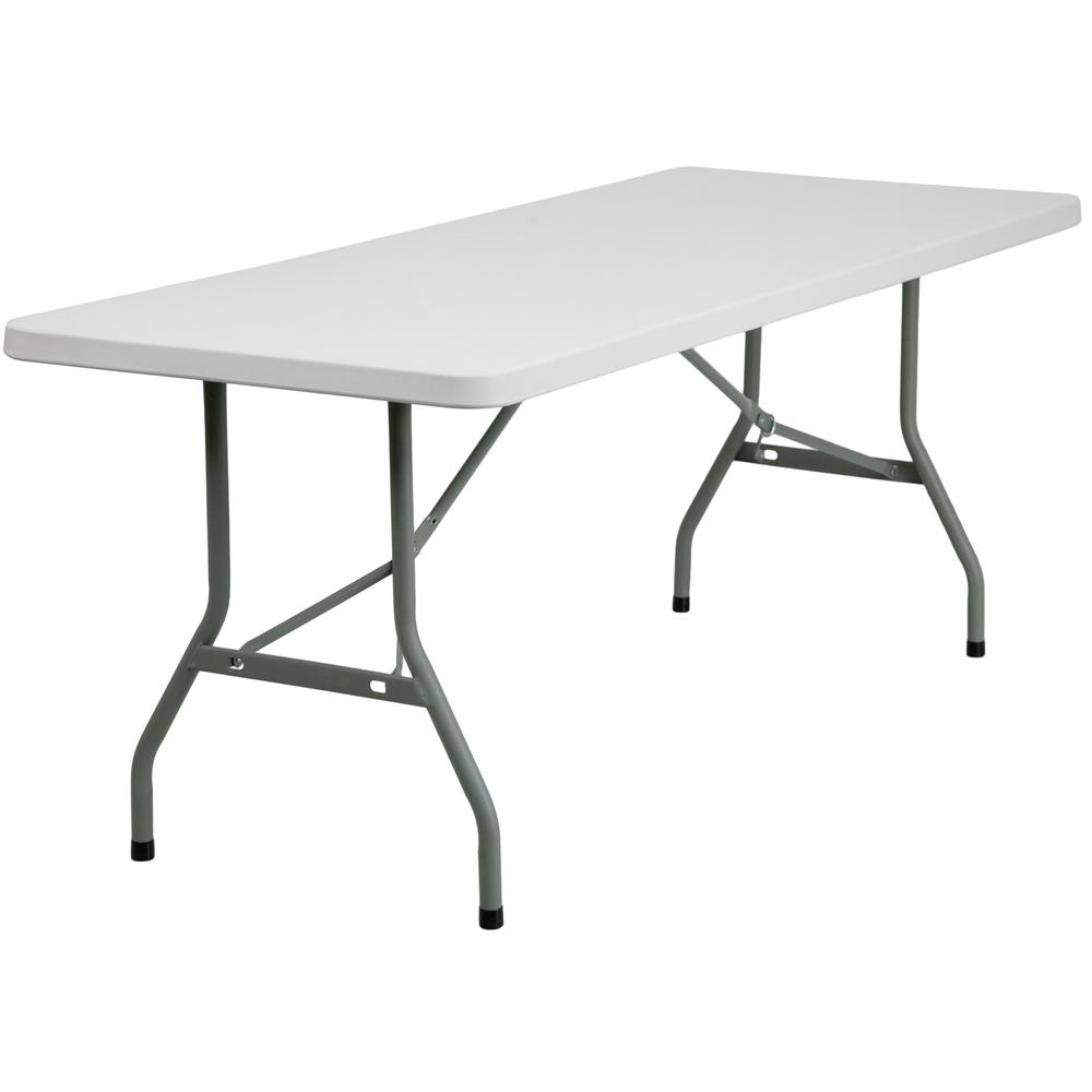 6-Foot Granite In White Plastic Folding Table By Flash Furniture | Outdoor Tables | Modishstore - 1