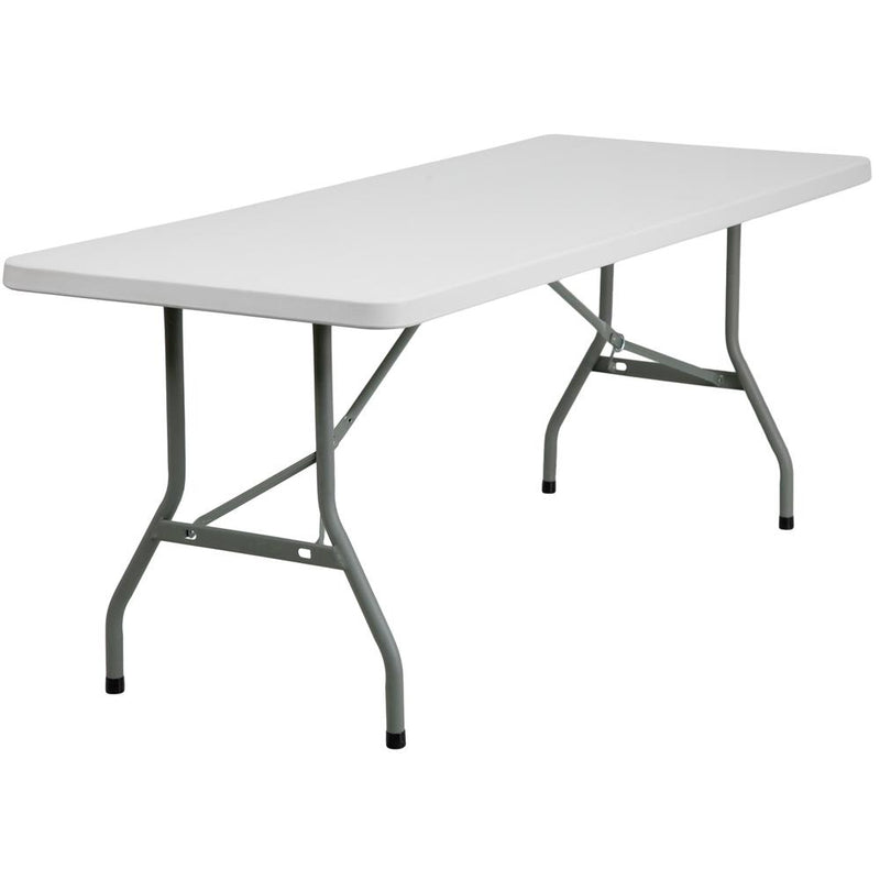 6-Foot Granite In White Plastic Folding Table By Flash Furniture | Outdoor Tables | Modishstore - 1