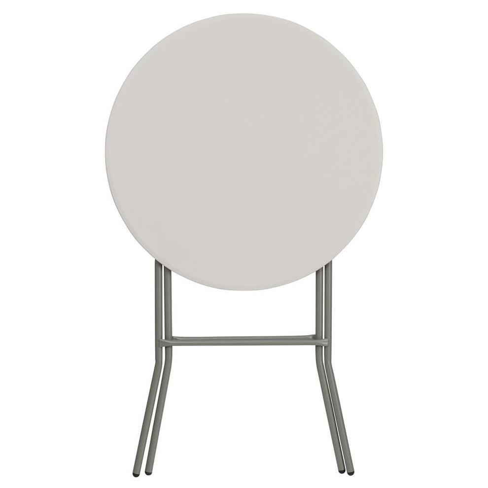 2.63-Foot Round Granite White Plastic Bar Height Folding Table By Flash Furniture | Outdoor Tables | Modishstore - 4
