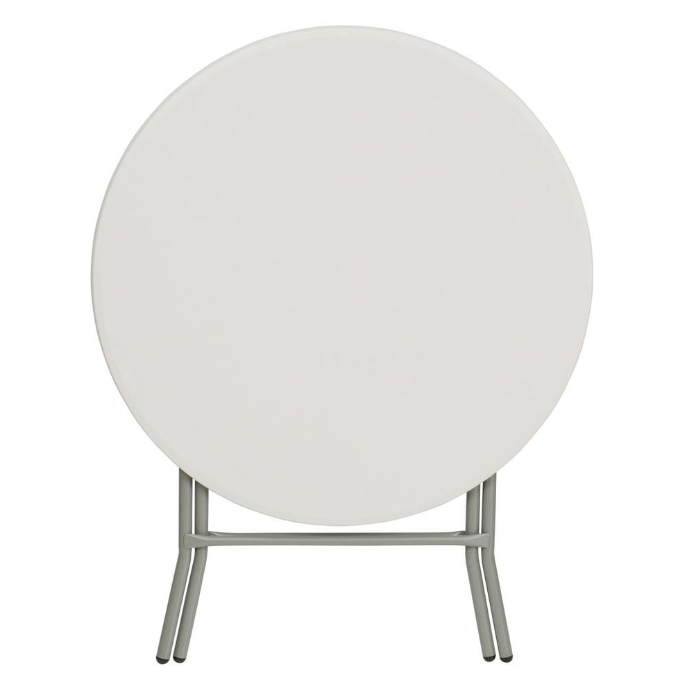 2.63-Foot Round Granite In White Plastic Folding Table By Flash Furniture | Outdoor Tables | Modishstore - 4