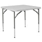 2.79-Foot Square Height Adjustable Granite White Plastic Folding Table By Flash Furniture | Outdoor Tables | Modishstore - 1