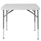 2.79-Foot Square Height Adjustable Granite White Plastic Folding Table By Flash Furniture | Outdoor Tables | Modishstore - 2
