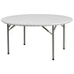 5-Foot Round Granite In White Plastic Folding Table By Flash Furniture | Side Tables | Modishstore