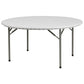 5-Foot Round Granite In White Plastic Folding Table By Flash Furniture | Outdoor Tables | Modishstore - 1